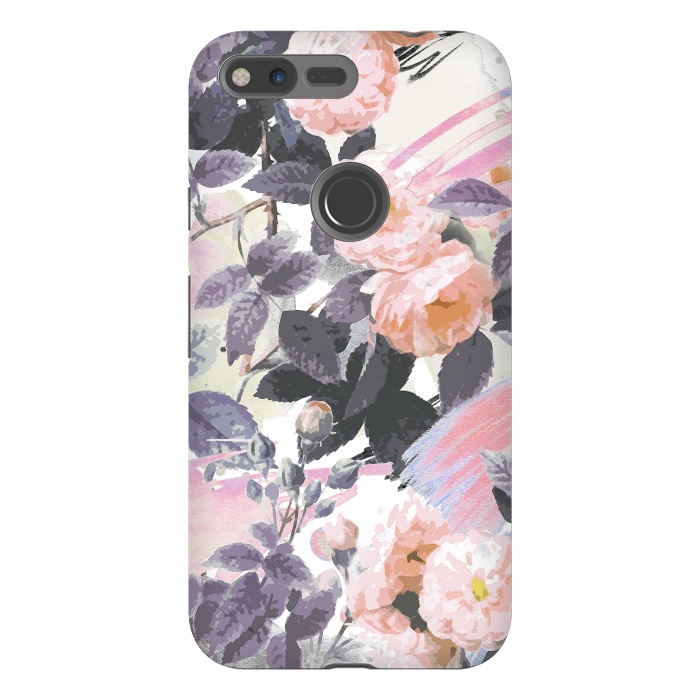 Pixel XL StrongFit Romantic painted pastel roses by Oana 