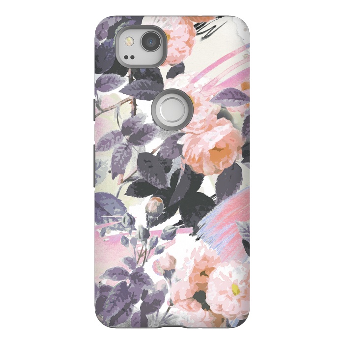Pixel 2 StrongFit Romantic painted pastel roses by Oana 