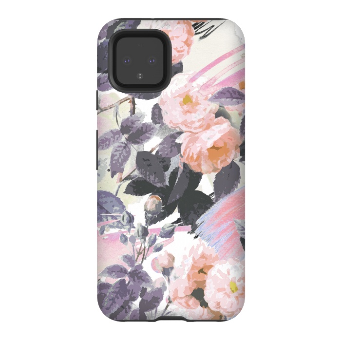 Pixel 4 StrongFit Romantic painted pastel roses by Oana 