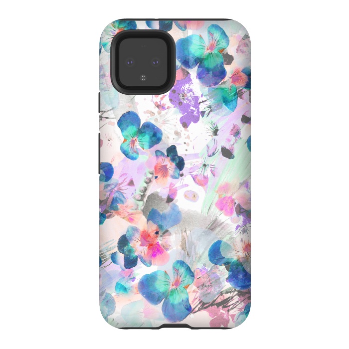 Pixel 4 StrongFit Watercolor pansy petals illustration by Oana 