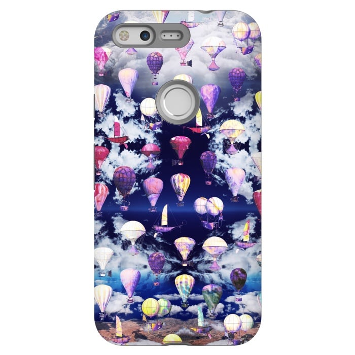 Pixel StrongFit Colorful air balloons and fluffy clouds by Oana 