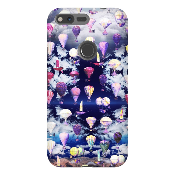 Pixel XL StrongFit Colorful air balloons and fluffy clouds by Oana 