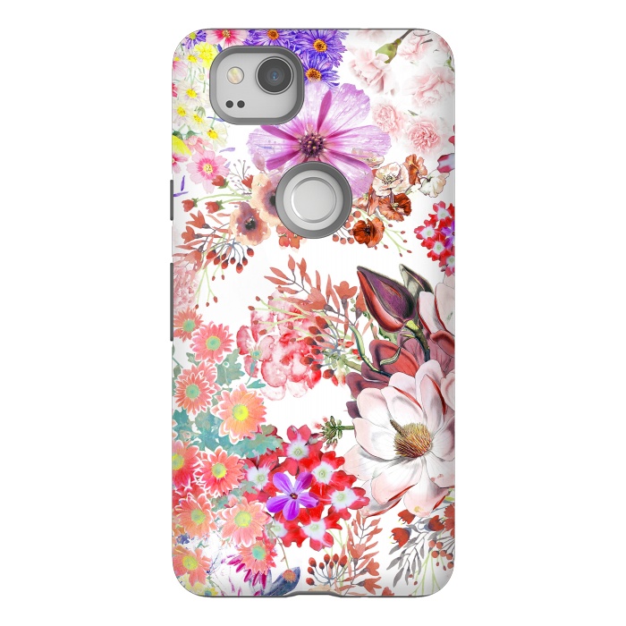 Pixel 2 StrongFit Romantic painted colorful flowers by Oana 