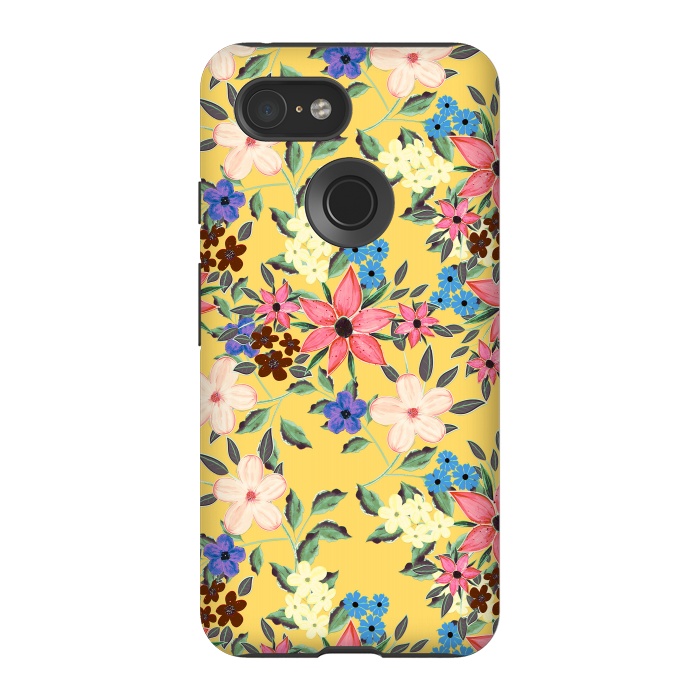 Pixel 3 StrongFit Stylish garden floral design by InovArts