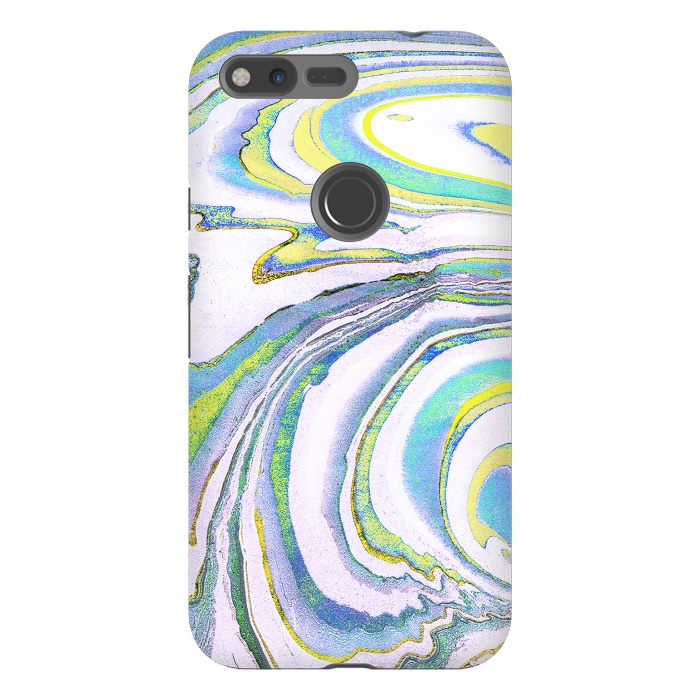 Pixel XL StrongFit Colorful marble festival stripes by Oana 