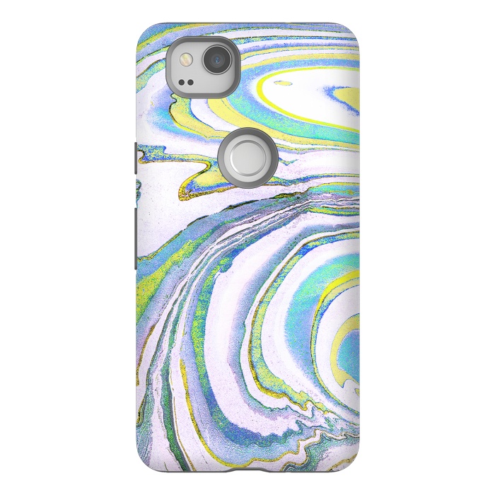 Pixel 2 StrongFit Colorful marble festival stripes by Oana 