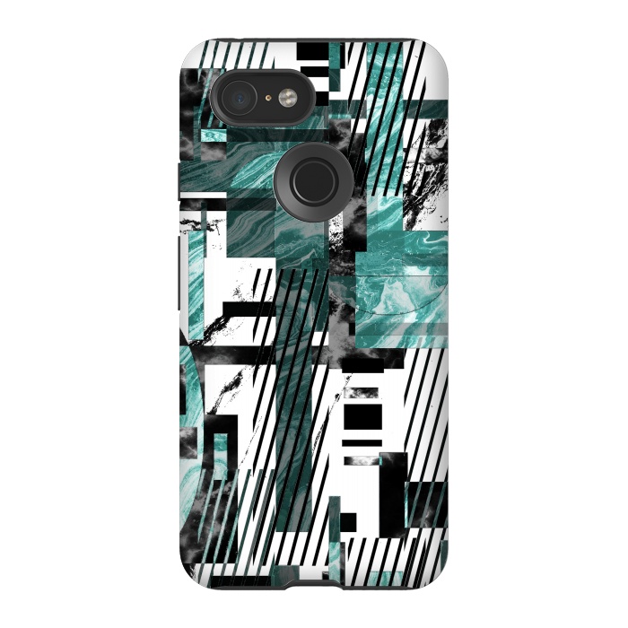 Pixel 3 StrongFit Abstract geometric marble tiles composition by Oana 