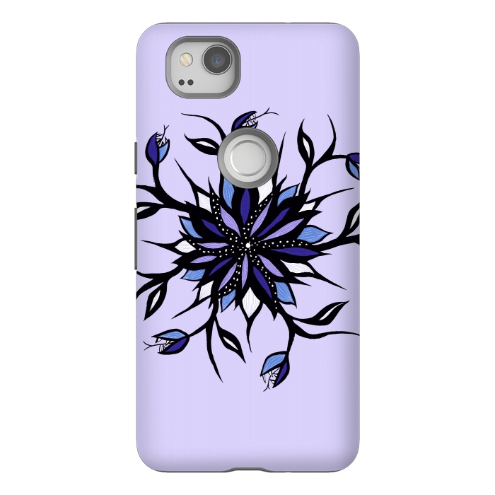 Pixel 2 StrongFit Gothic Floral Mandala Monsters And Teeth by Boriana Giormova