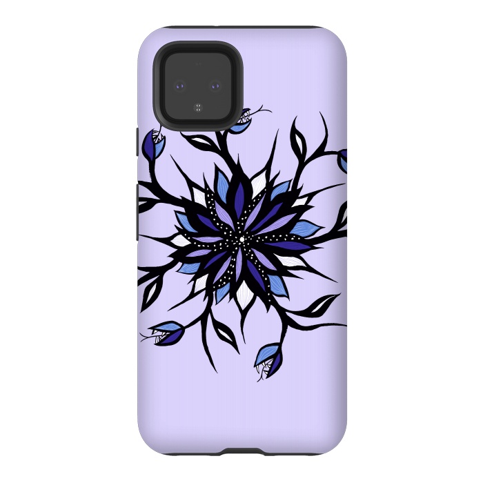 Pixel 4 StrongFit Gothic Floral Mandala Monsters And Teeth by Boriana Giormova