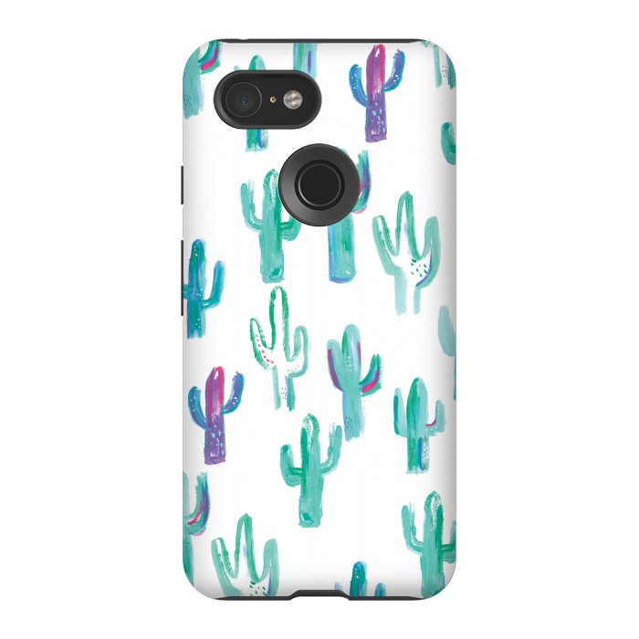 Pixel 3 StrongFit Mint cacti by lauradidthis