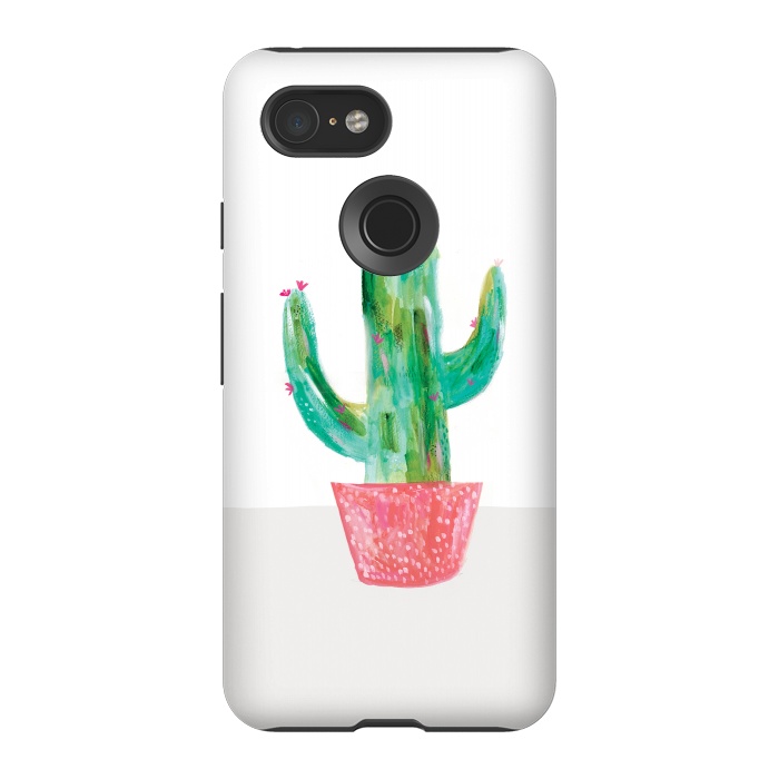 Pixel 3 StrongFit Cactus in coral pot by lauradidthis