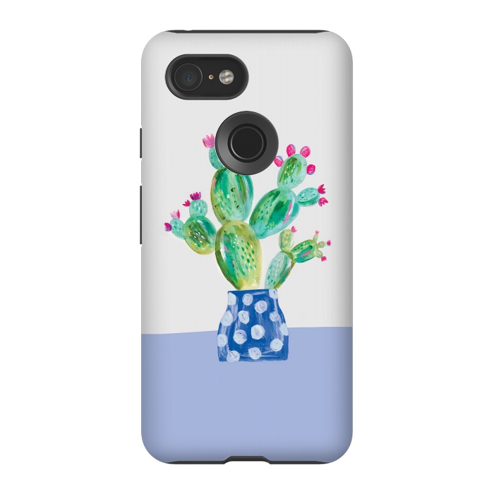 Pixel 3 StrongFit Prickly pear cactus by lauradidthis