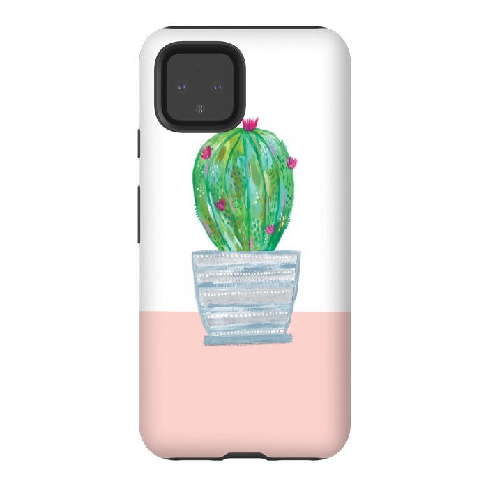 Pixel 4 StrongFit cactus in grey pot by lauradidthis