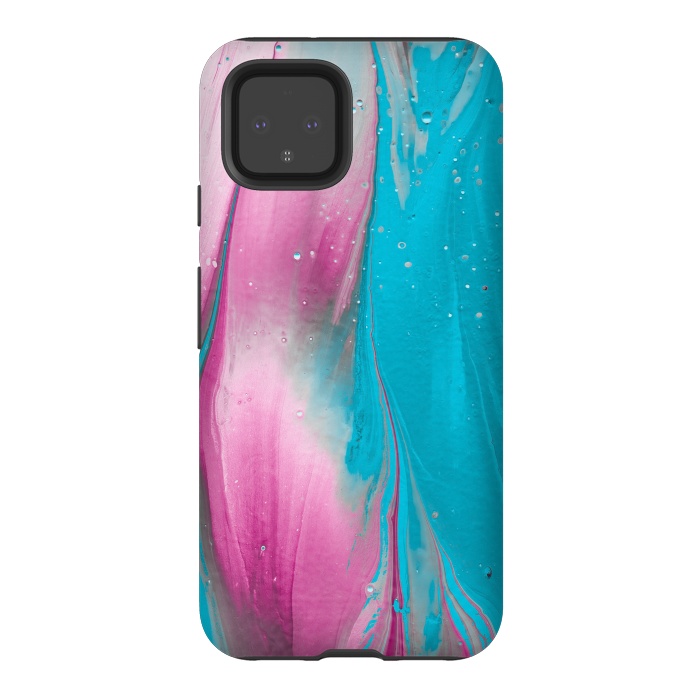 Pixel 4 StrongFit Feminine Fantasy Texture Pink Blue by Andrea Haase