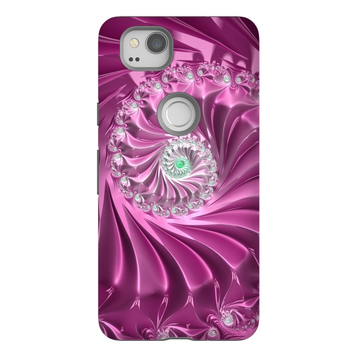 Pixel 2 StrongFit Fractal Glamour In Pink by Andrea Haase
