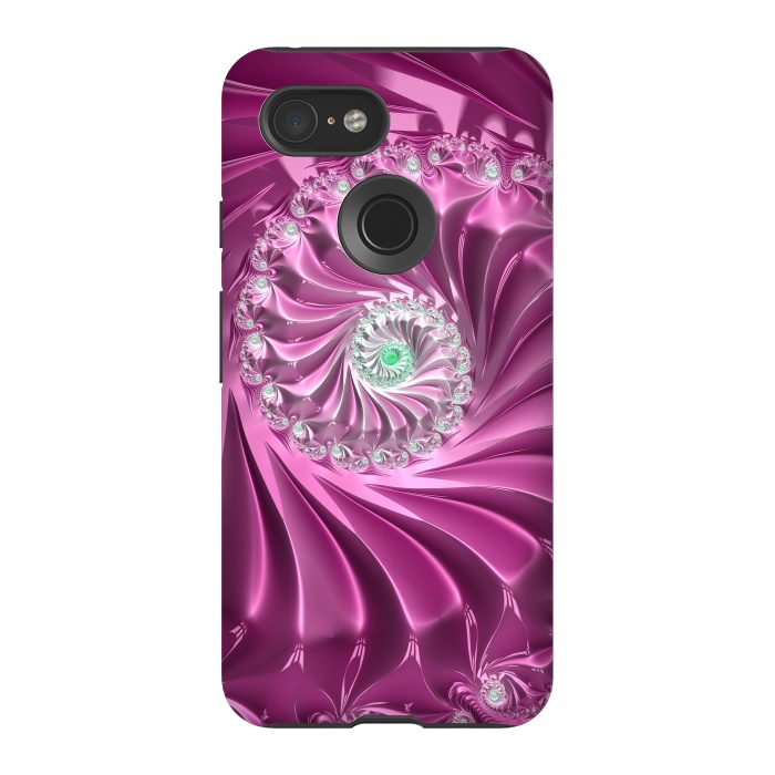 Pixel 3 StrongFit Fractal Glamour In Pink by Andrea Haase