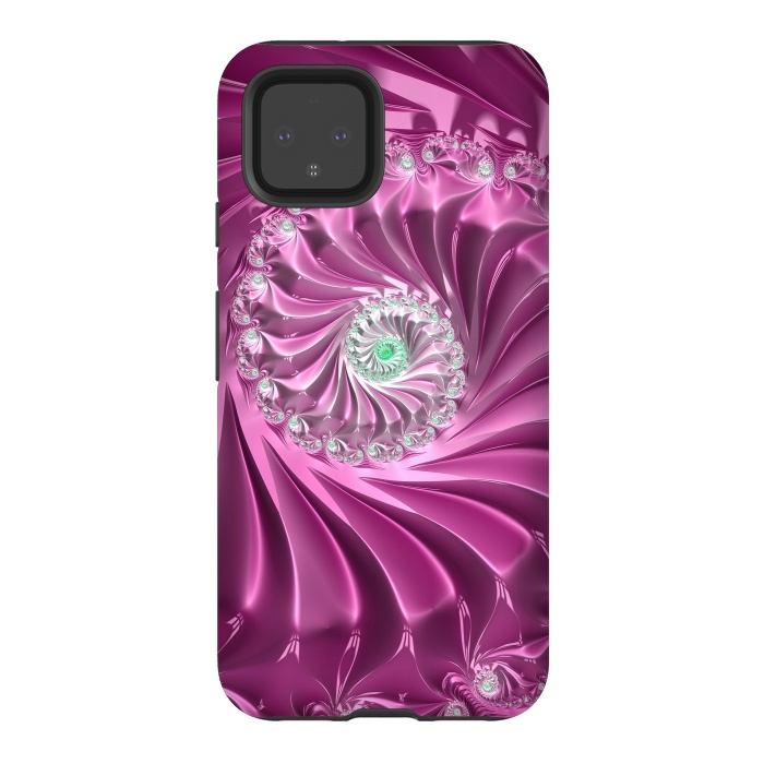 Pixel 4 StrongFit Fractal Glamour In Pink by Andrea Haase