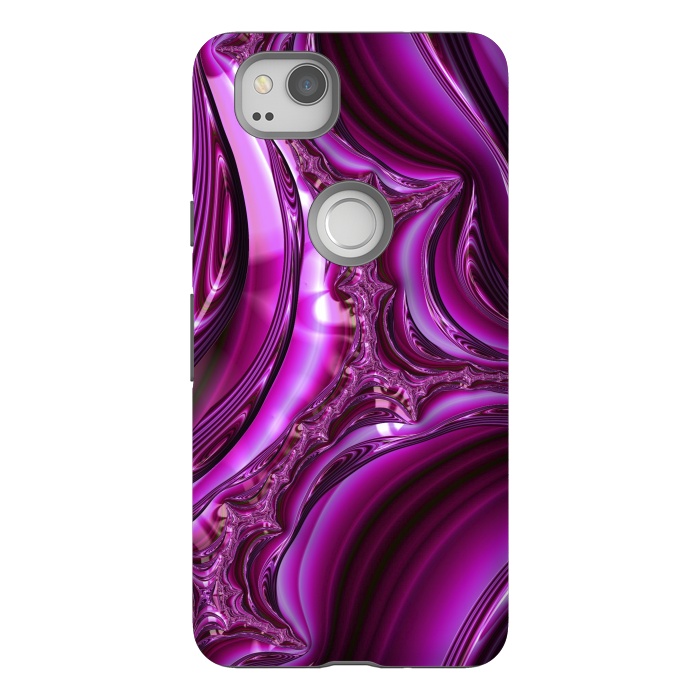 Pixel 2 StrongFit Pink Fractal Glamour 2 by Andrea Haase