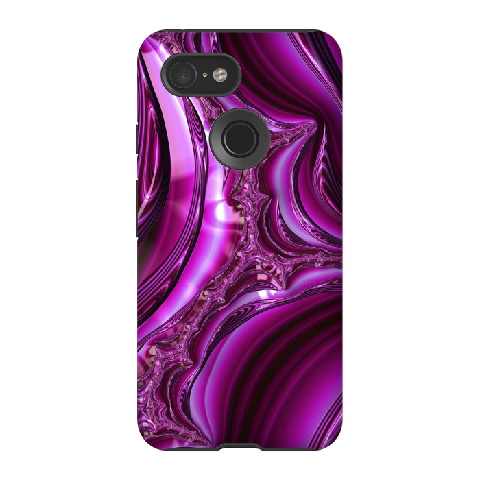 Pixel 3 StrongFit Pink Fractal Glamour 2 by Andrea Haase