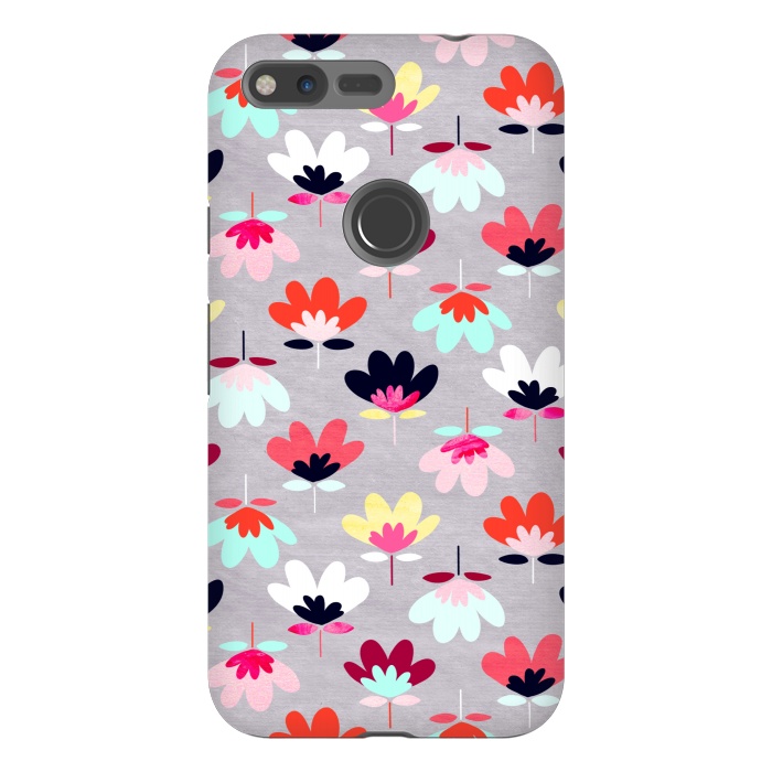Pixel XL StrongFit Textured Fan Flowers - Candy Colors  by Tigatiga