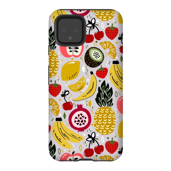 Pixel 4 StrongFit Tropical Fresh Funky Fruit  by Tigatiga