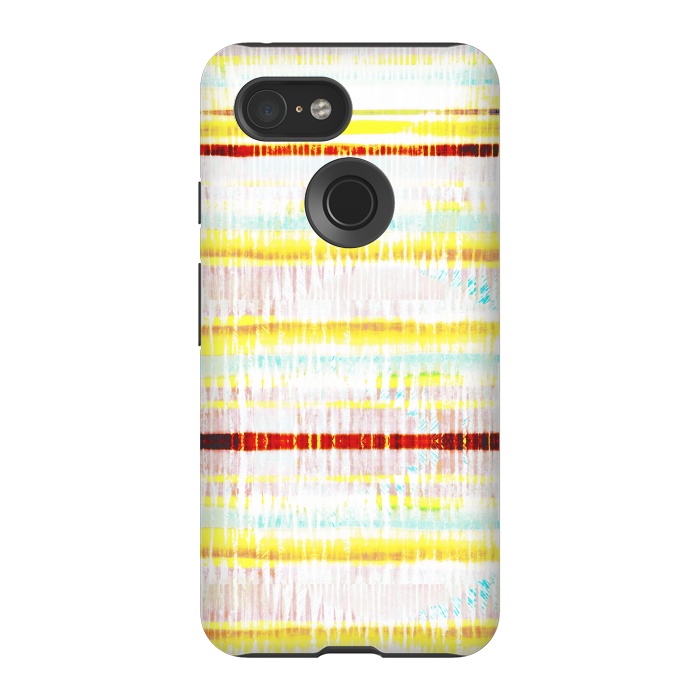 Pixel 3 StrongFit Ethnic vibrant stripes brushstrokes by Oana 