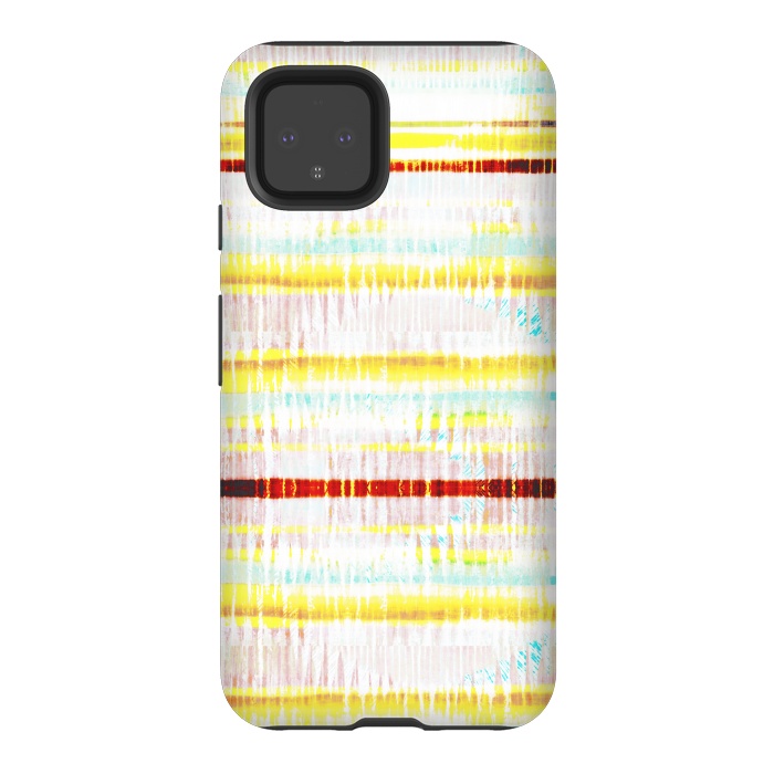 Pixel 4 StrongFit Ethnic vibrant stripes brushstrokes by Oana 