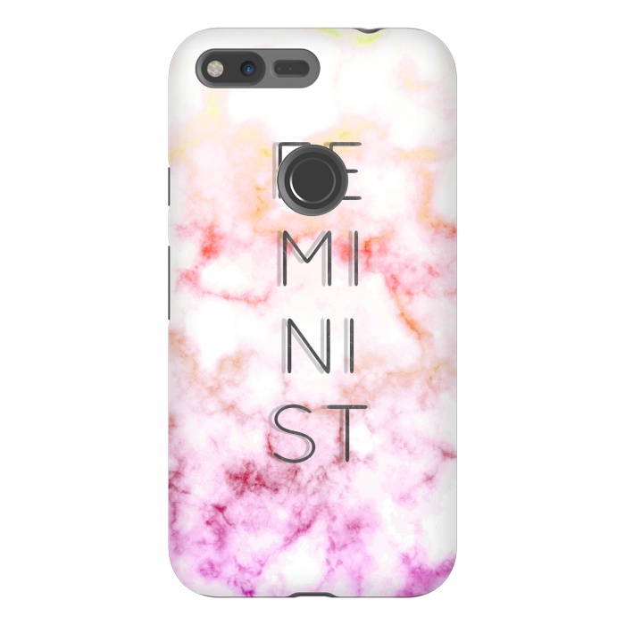 Pixel XL StrongFit Feminist - minimal typography on gradient marble by Oana 