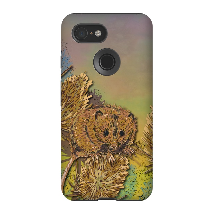 Pixel 3 StrongFit Harvest Mouse and Teasels by Lotti Brown