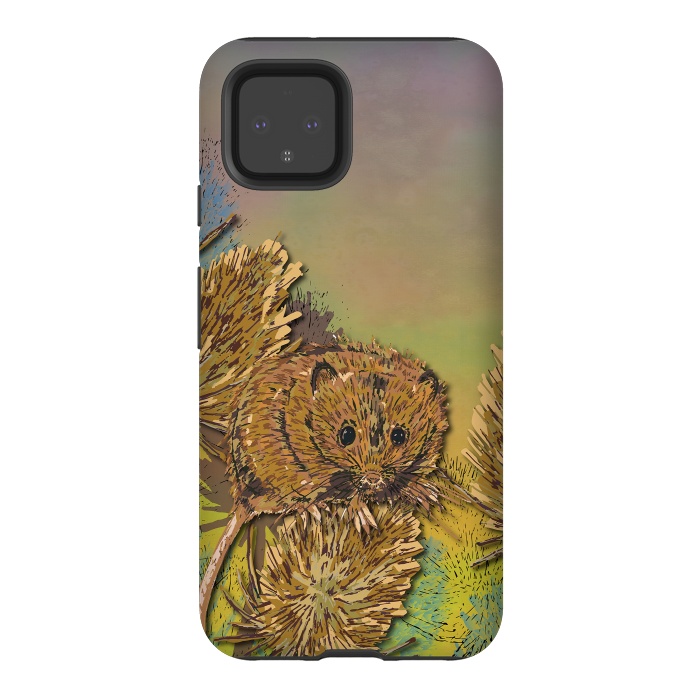 Pixel 4 StrongFit Harvest Mouse and Teasels by Lotti Brown