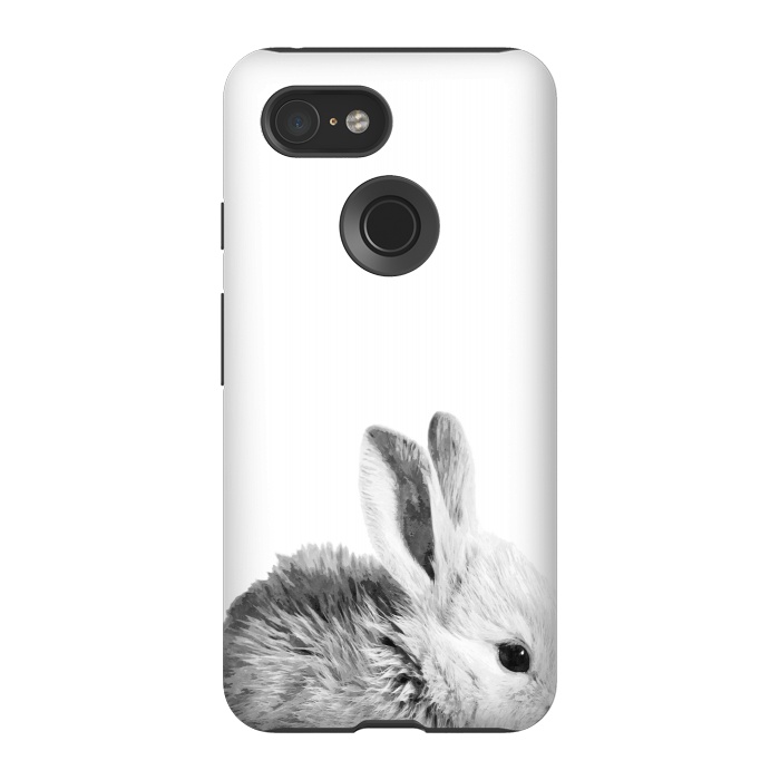 Pixel 3 StrongFit Black and White Bunny by Alemi