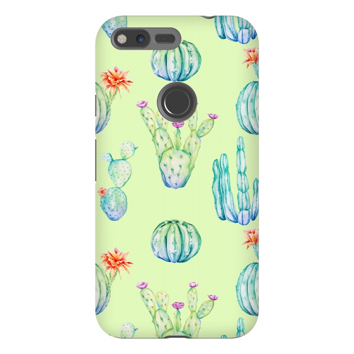 Pixel XL StrongFit Cactus Pattern Green Background 3 by Alemi