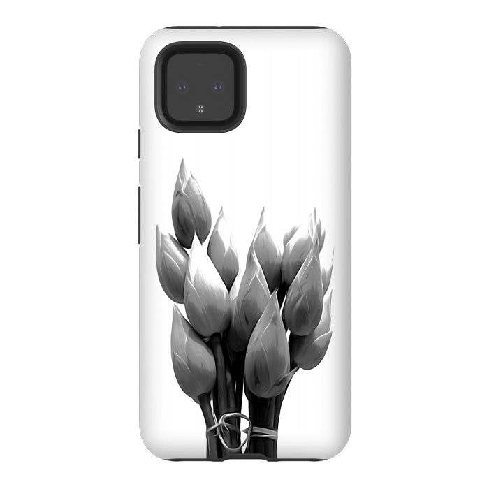 Pixel 4 StrongFit Black and White Lotus by Alemi