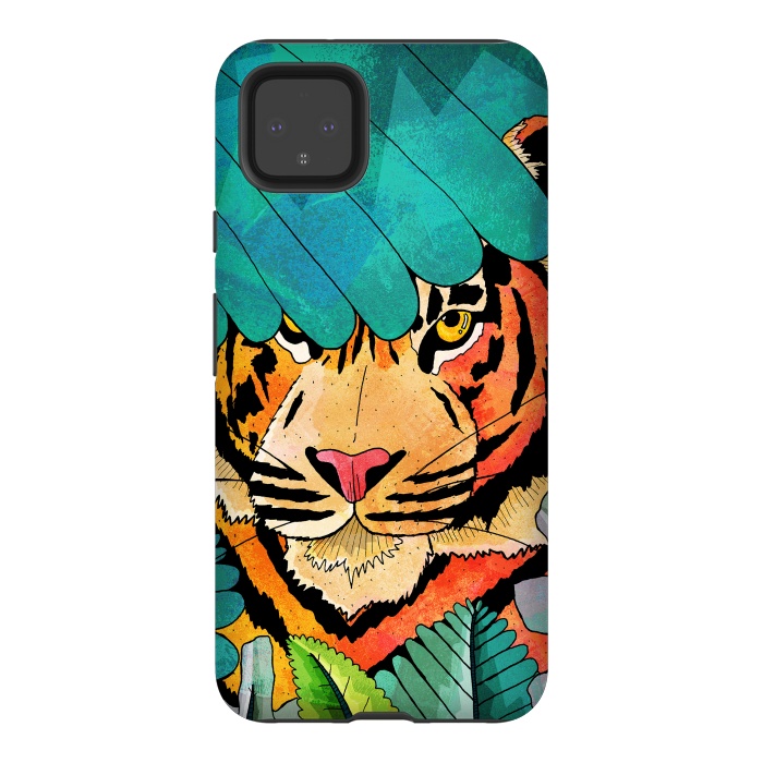 Pixel 4XL StrongFit Jungle tiger hunter by Steve Wade (Swade)