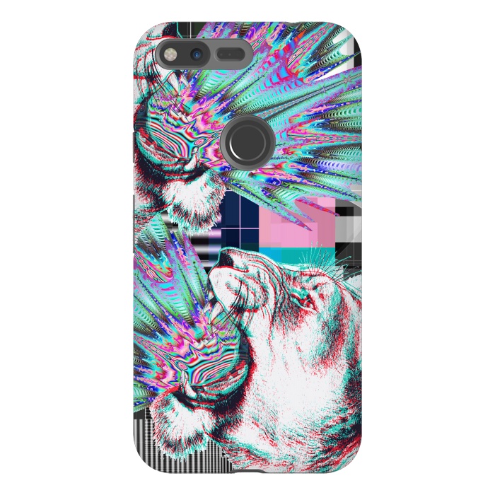 Pixel XL StrongFit Psychedelic tiger glitch by Oana 