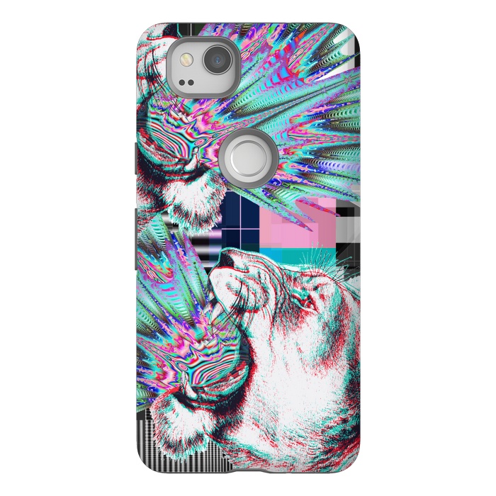 Pixel 2 StrongFit Psychedelic tiger glitch by Oana 