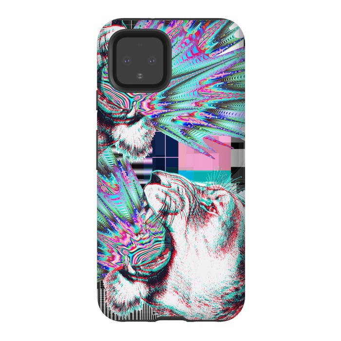 Pixel 4 StrongFit Psychedelic tiger glitch by Oana 