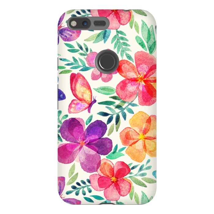 Pixel XL StrongFit Pretty Summer Watercolor Blooms by Micklyn Le Feuvre