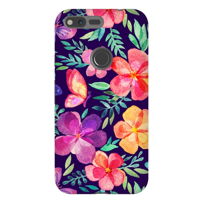 Pixel XL StrongFit Summer Blooms Watercolor Collage by Micklyn Le Feuvre