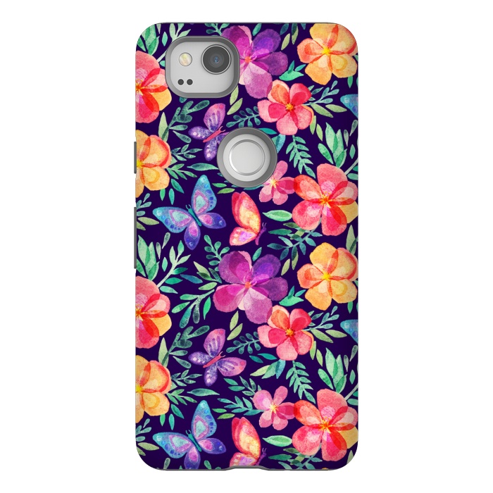 Pixel 2 StrongFit Summer Blooms & Butterflies by Micklyn Le Feuvre