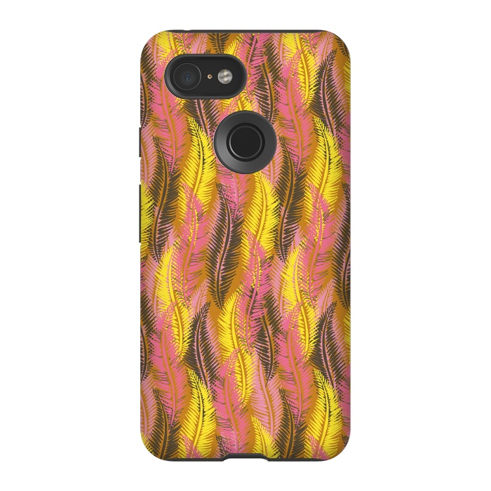 Pixel 3 StrongFit Feather Stripe in Pink and Yellow by Lotti Brown