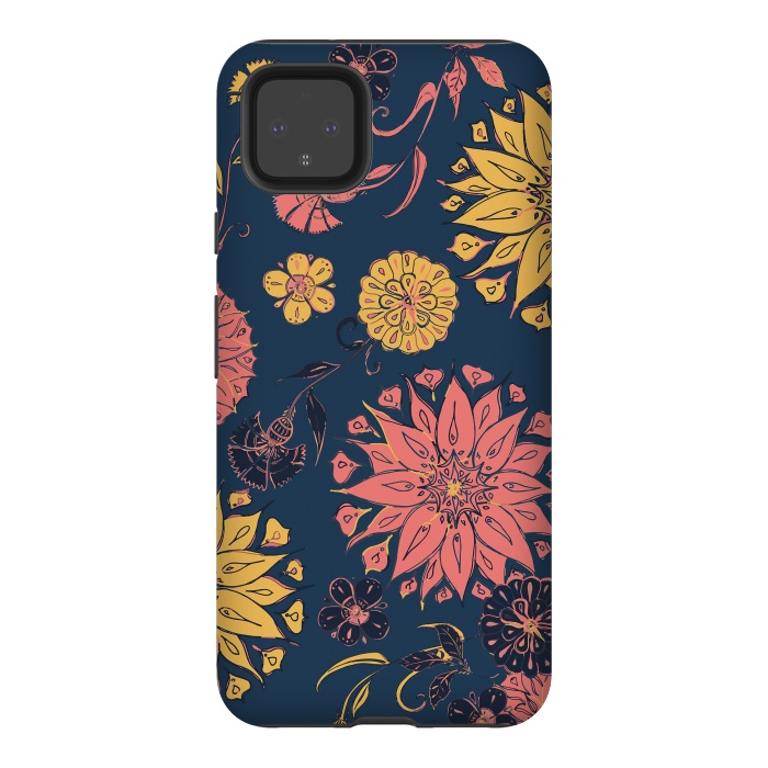 Pixel 4XL StrongFit Multi-Florals - Blue, Pink & Yellow by Lotti Brown