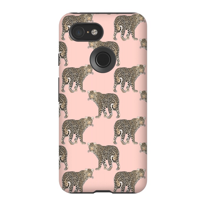 Pixel 3 StrongFit Trendy Chic leopard animal pattern by InovArts