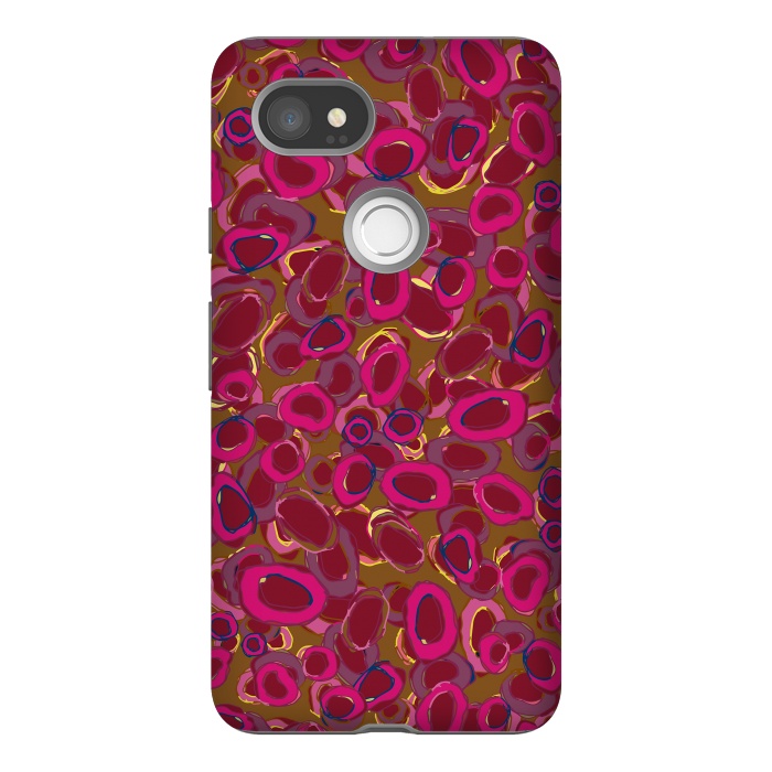 Pixel 2XL StrongFit Bold Circles - Red & Pink by Lotti Brown
