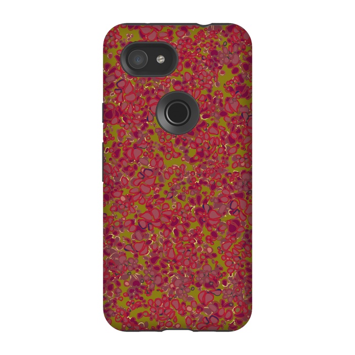 Pixel 3A StrongFit Tiny Circles - Red & Green by Lotti Brown