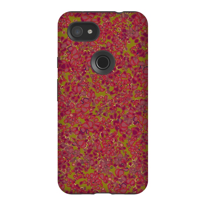 Pixel 3AXL StrongFit Tiny Circles - Red & Green by Lotti Brown