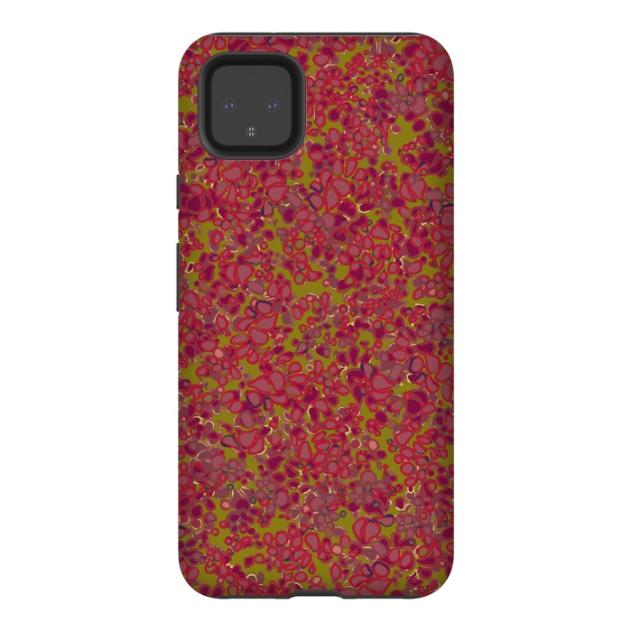 Pixel 4XL StrongFit Tiny Circles - Red & Green by Lotti Brown