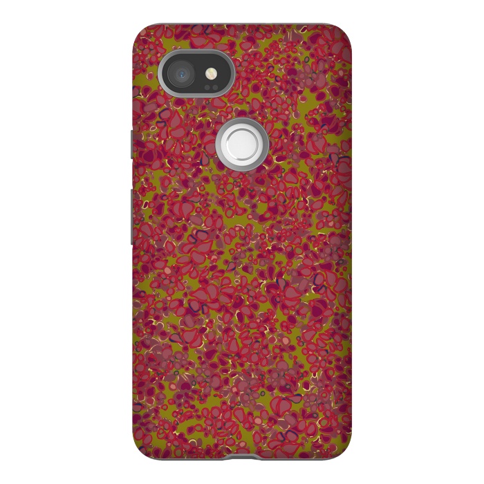 Pixel 2XL StrongFit Tiny Circles - Red & Green by Lotti Brown