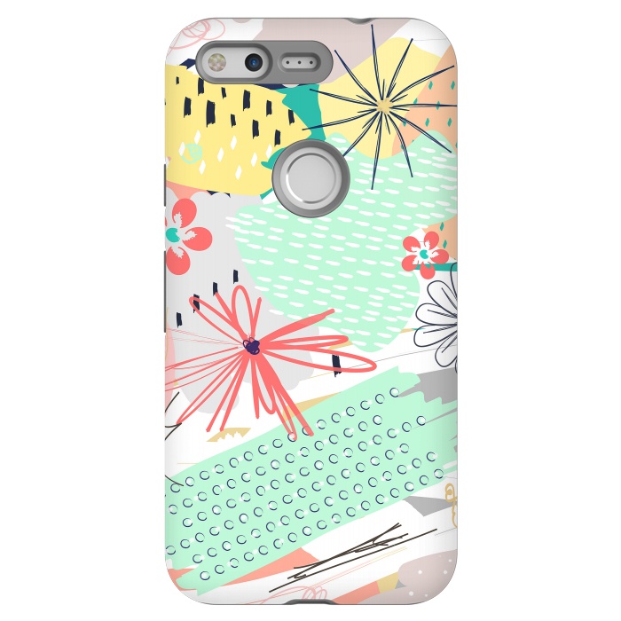 Pixel StrongFit Modern creative abstract floral paint by InovArts