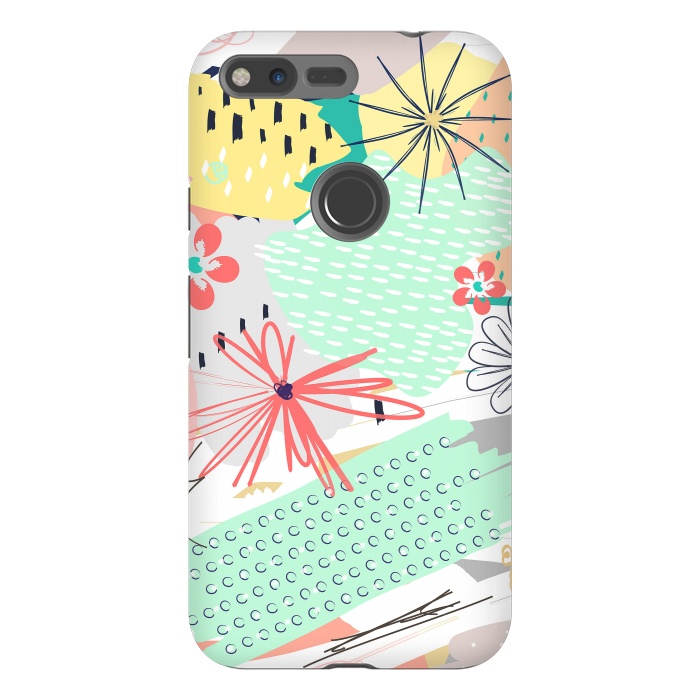 Pixel XL StrongFit Modern creative abstract floral paint by InovArts